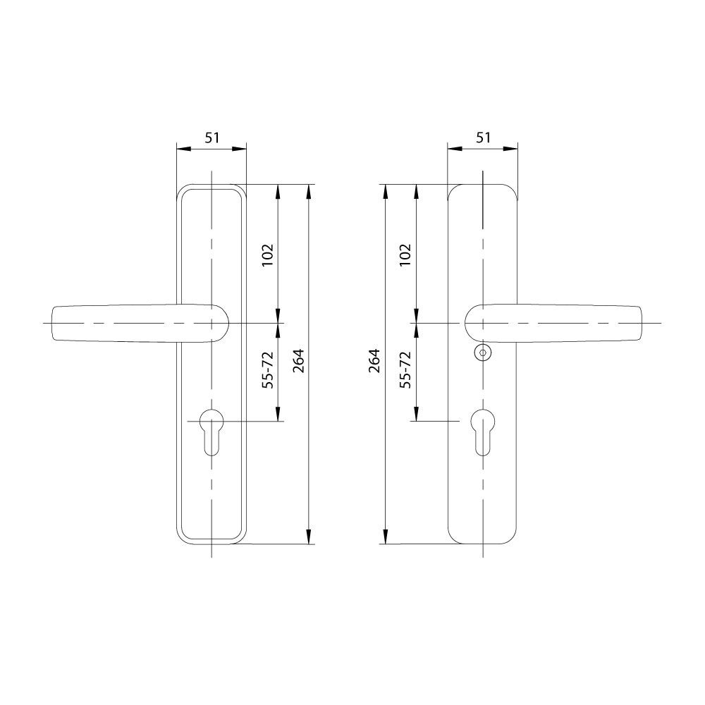 M&C veiligheidsbeslag kruk/kruk PC55 zwart